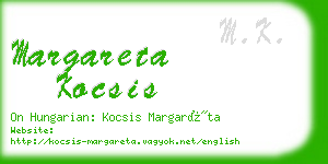 margareta kocsis business card